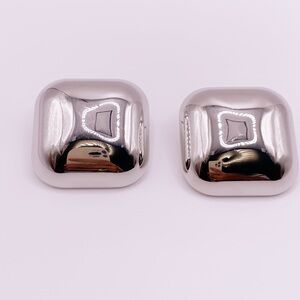 Silver Square Stud Earrings